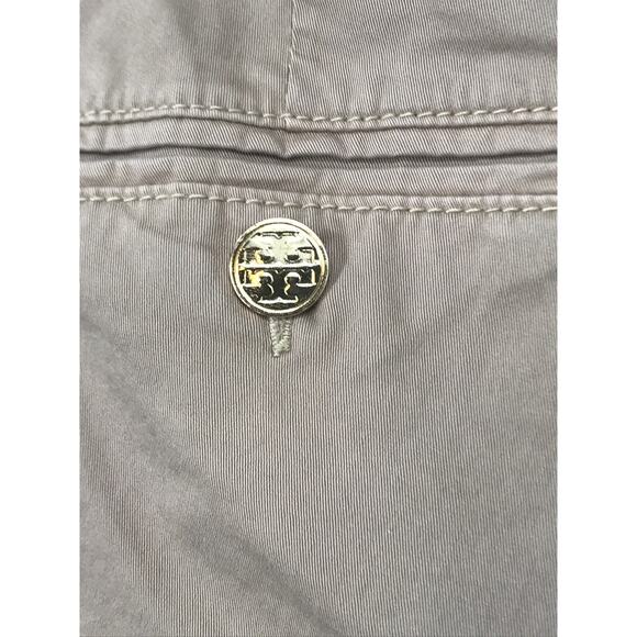Tory Burch Khaki Frayed Hem Cropped Chino Pants Size 27 Stretch - Picture 6 of 10
